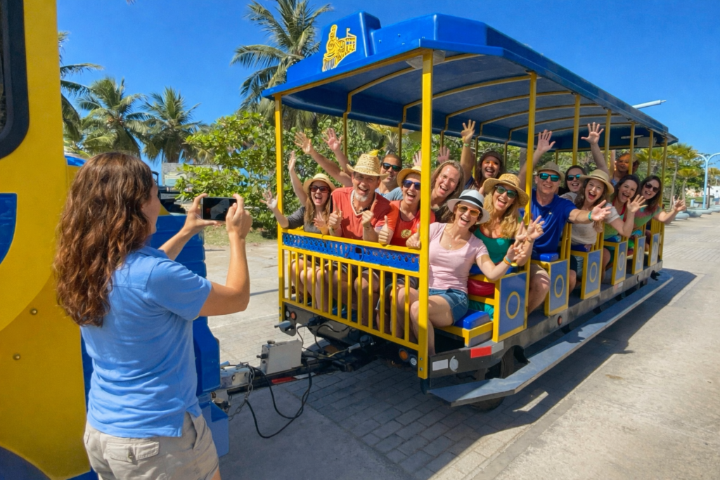 Happy travelers enjoying a 2 hour guided tour of Old San Juan