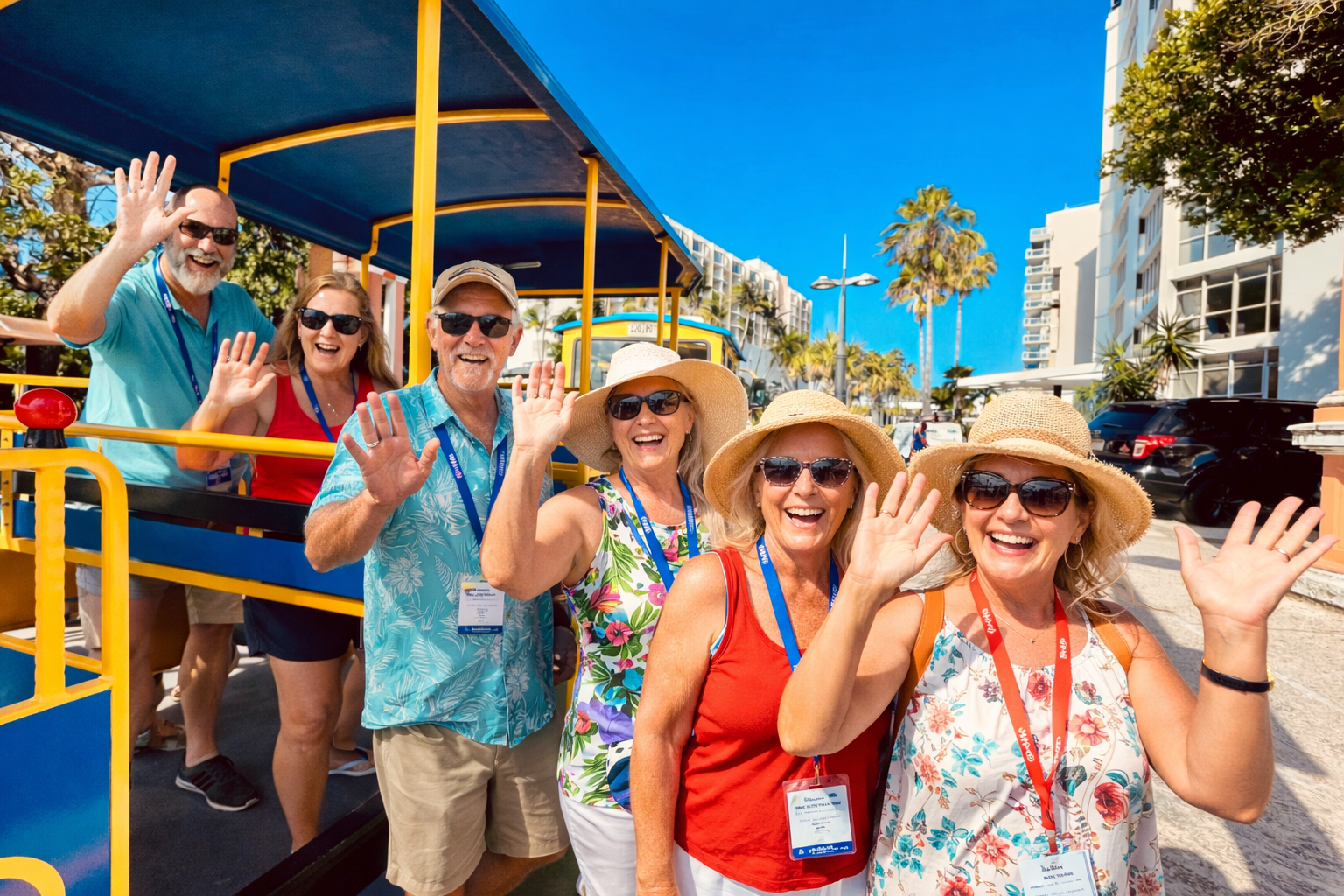 Happy travelers enjoying a 2 hour guided tour of Old San Juan
